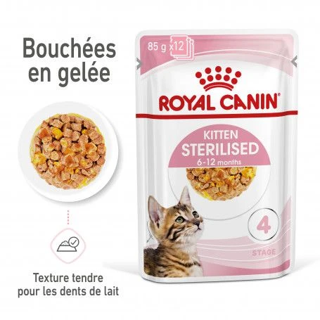 Cat Kitten Sterilised Royal Canin Emincé En Gelée Sachet Repas 3 Cat Kitten Sterilised Royal Canin Emincé En Gelée Sachet Repas – Image 3