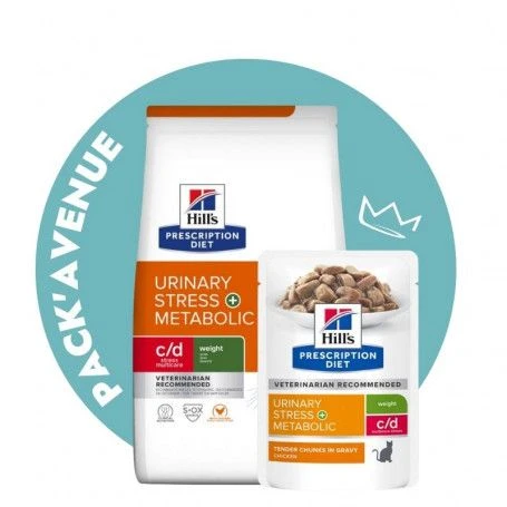 Pack'Avenue Hill's C/d Urinary Stress Multicare+Metabolic Pour Chat 8 Kg 1 Pack'Avenue Hill's C/d Urinary Stress Multicare+Metabolic Pour Chat 8 Kg