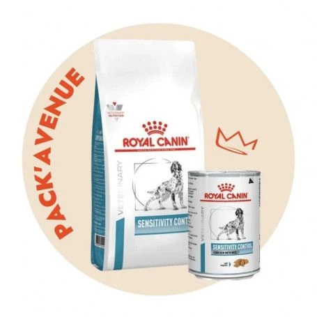 Pack'Avenue Royal Canin Dog Sensitivity Control Sac 14kg Avec 12 Boîtes Mousse POULET 1 Pack'Avenue Royal Canin Dog Sensitivity Control Sac 14kg Avec 12 Boîtes Mousse POULET
